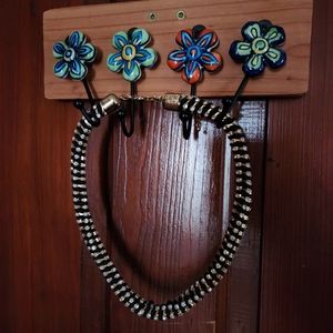 Black & Gold Rhinestone Rope Necklace